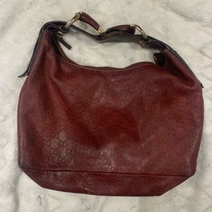 Retro style Gucci Bordeaux hobo handbag